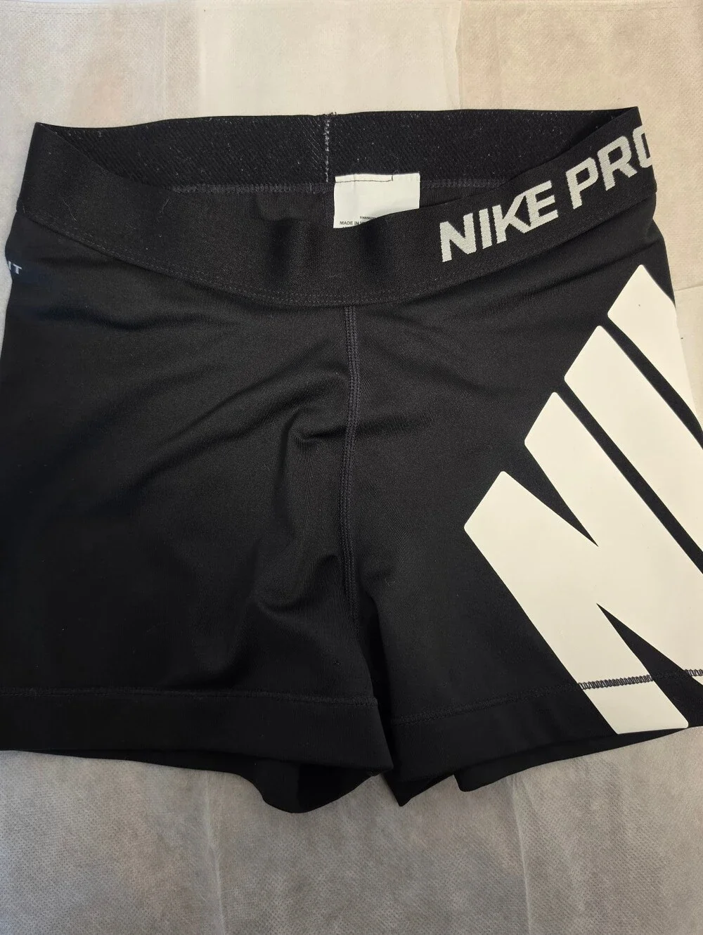 Nike Pro Black Graphic Logo Compression Shorts - Size Small